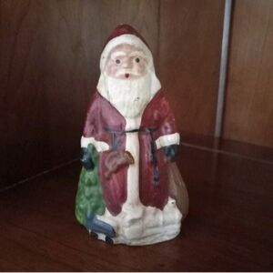 4" Traditional Rustic Christmas Santa Claus Painted Wax Figurine